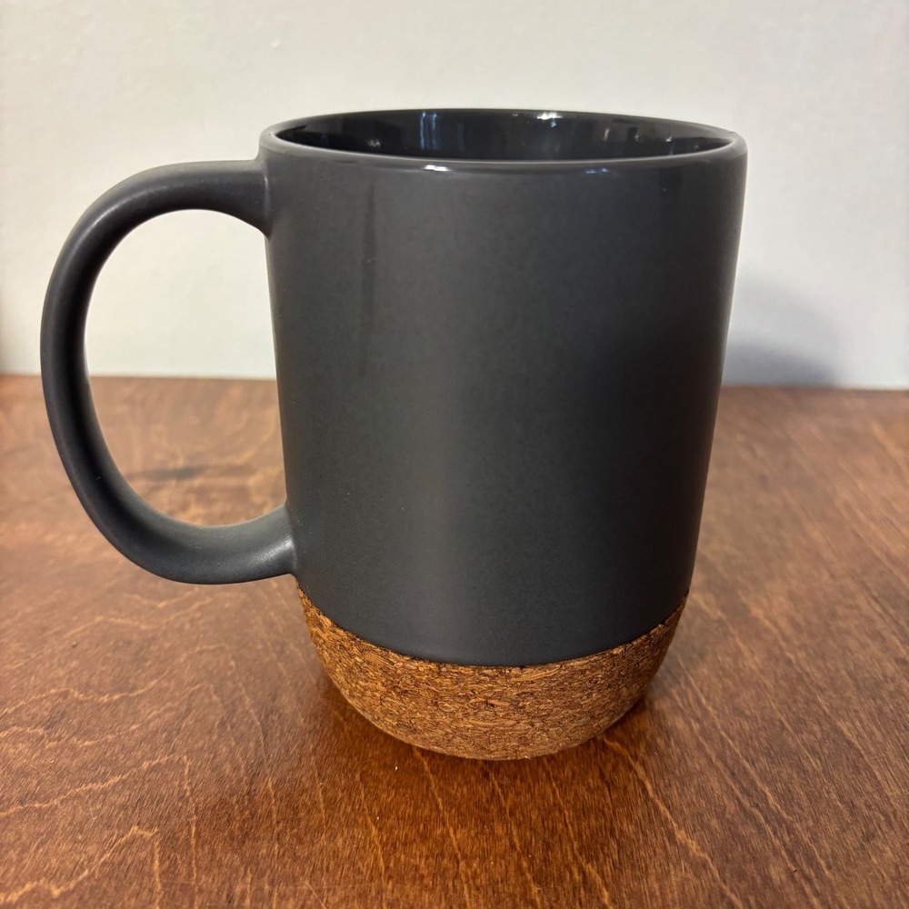 Oracle Coffee Mug Dark Gray Black Cork Bottom Spellout Excellent - Picture 3 of 9